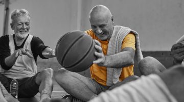 Senior basketball team get together to keep their minds active