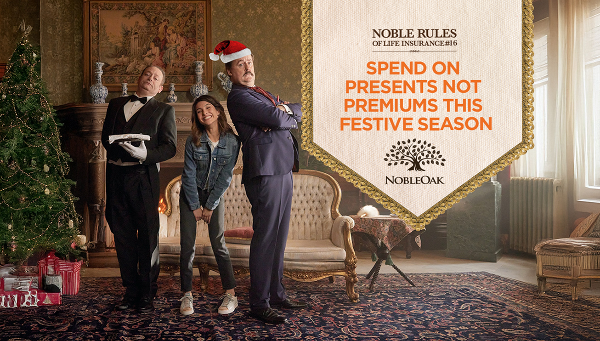 Noble Rule Solus eDM banner - spend on presents not premiums - xmas web